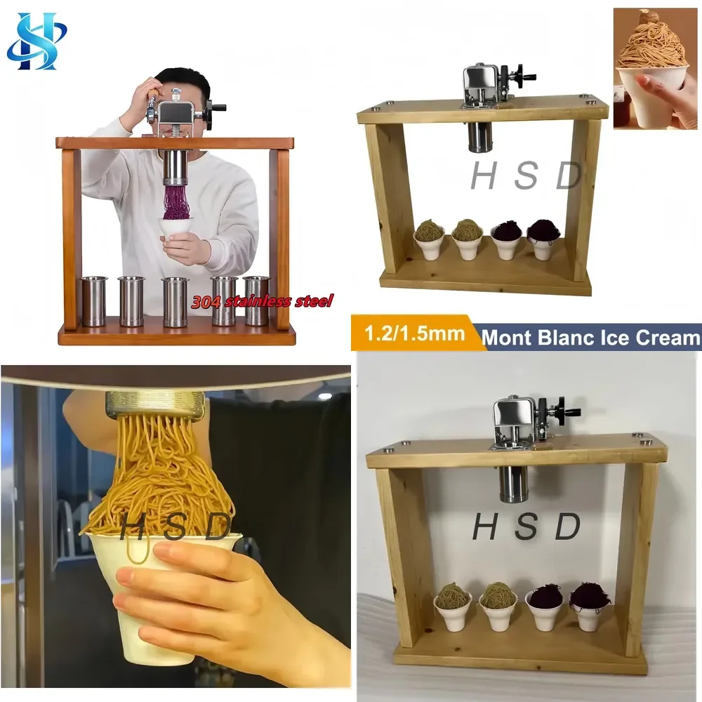 

Desktop 304 Stainless Steel Ice Cream Noodle Press, Hand Operated Cold Noodle Maker for Cafe & Restaurant