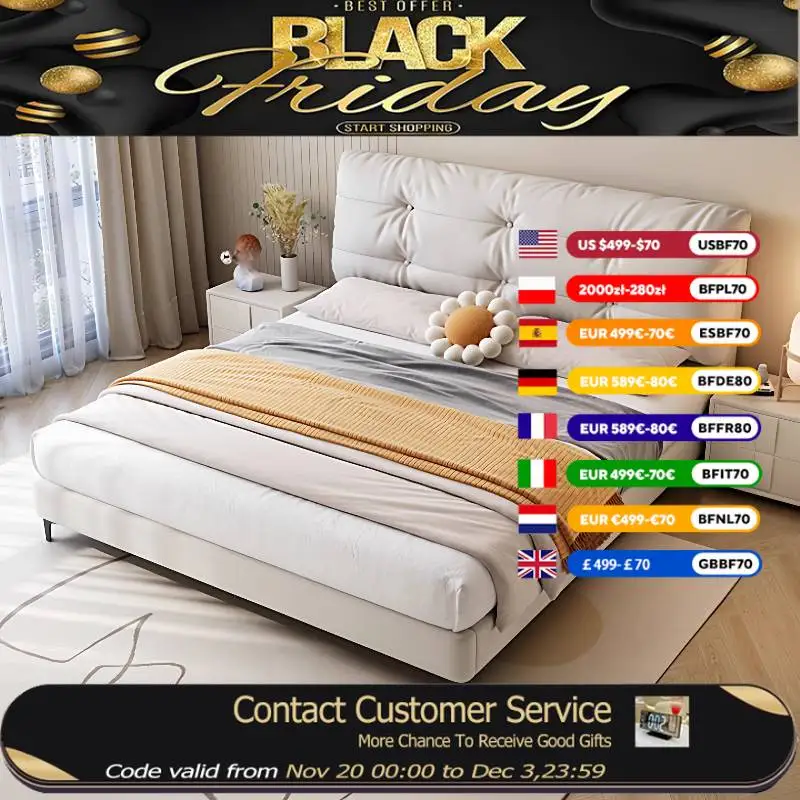 

Wood Modern Space Double Bed Frame Headboard Storage Queen Bases Double Bed Bedroom Living Room Camas Matrimoniales Furniture