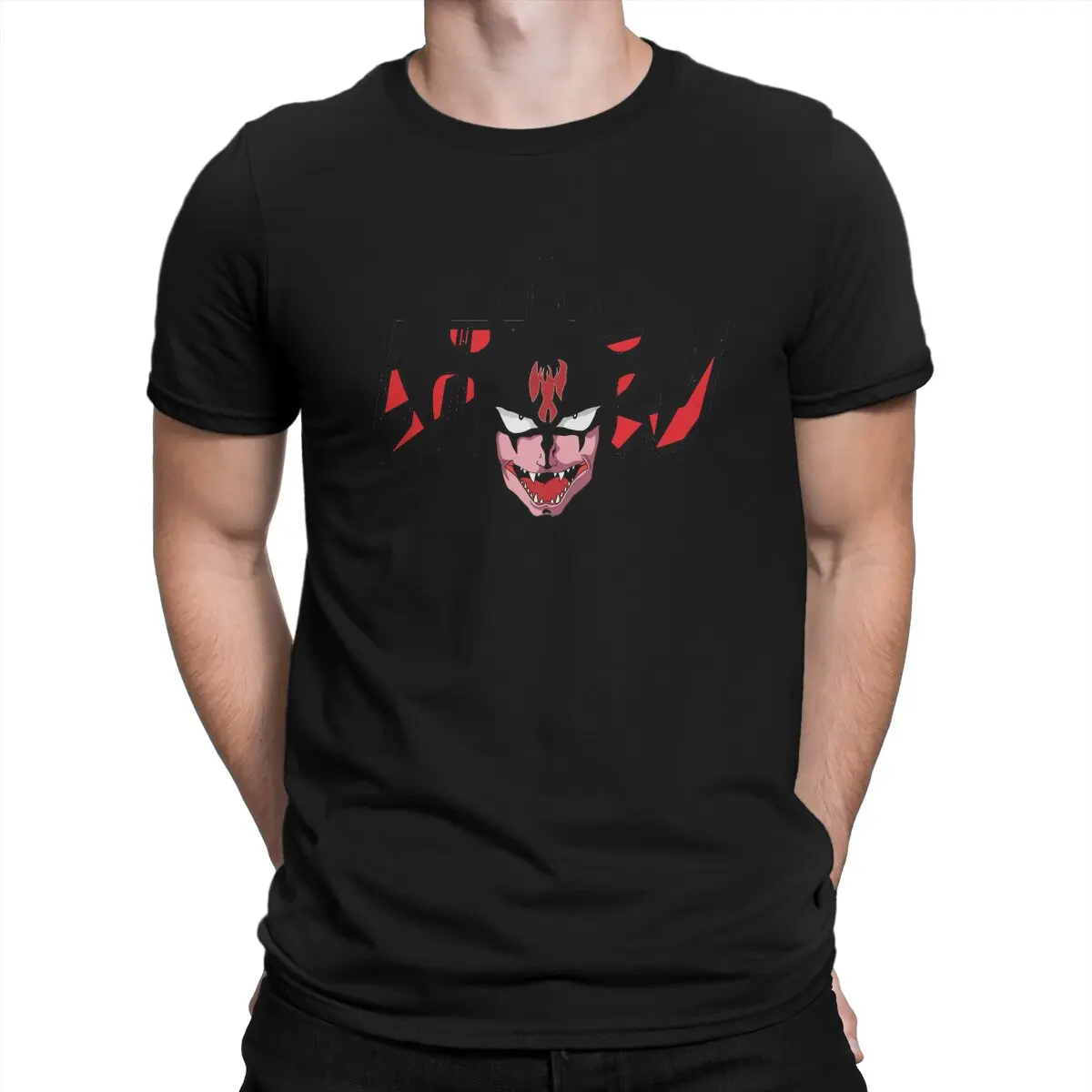 

Devilman-Camiseta creativa Crybaby для мужчин, Базовая рубашка с круглым вырезом, красная японская рубашка,
