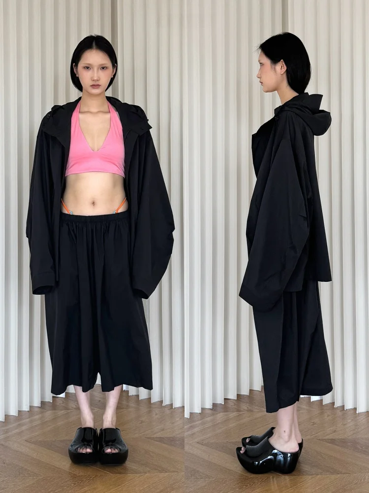 

Conterent Lightweight Outdoor Loose Nylon Jaet with Hood for Women Spor Street Sle Ultra Light Neutral Long Sve Zipper