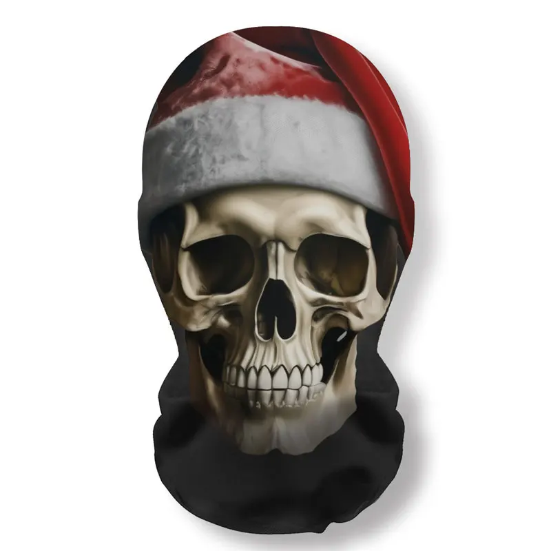 คริสต์มาสSeries Skull Mask Partyคอสเพลย์Santa Clausตาข่ายยืดหยุ่นBreathable Full Faceหน้ากากตลกProps Balaclava Headcovers