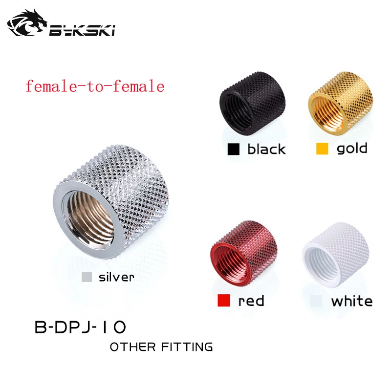 BYKSKI B-DPJ-10 G1/4'' to G1/4'' Extender 15mm Fitting Adapter Water Cooling Adaptors Female to Female Double-sided Thread