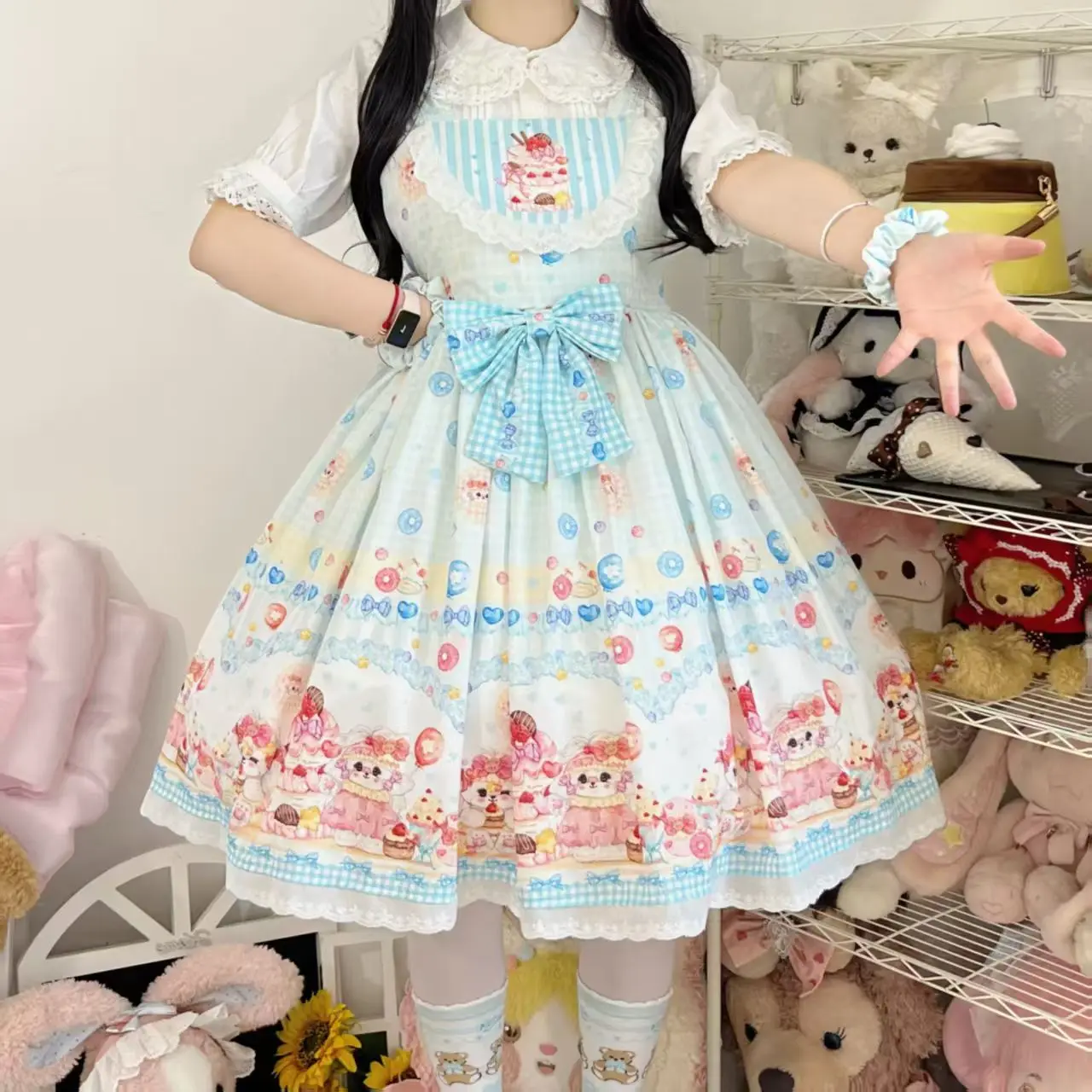 

Full [Dessert Party] Sweetheart Cat Lolita Original, Cute Strap Lolita Daily Versatile Spring and Summer