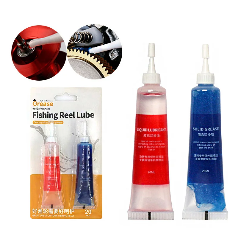 Fishing Reel Maintenance 20ml Oil and 20ml Grease Fishline Wheel Bearing  Lubricating Oil Gear Maintenance Kit Fishing Accessorie - AliExpress 18