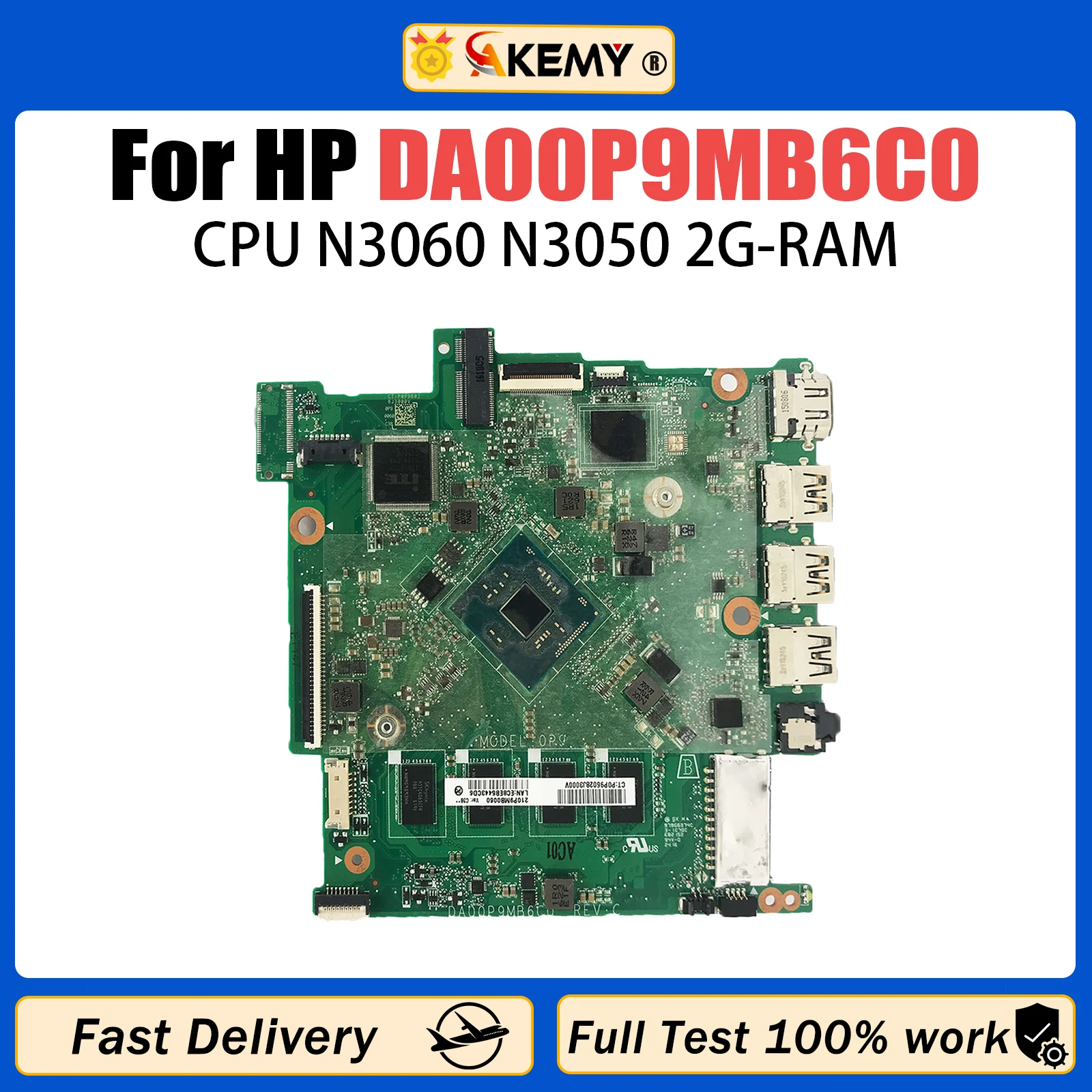 

DA00P9MB6C0 For HP Pavilion 14-BS Laptop Motherboard With N3060 N3050 CPU 2G RAM 100% Tested OK