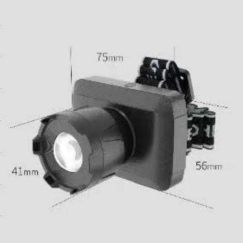 Linterna frontal de luz súper fuerte TYPE-C recargable con pantalla de duración de batería 18650 linterna de cabeza con zoom