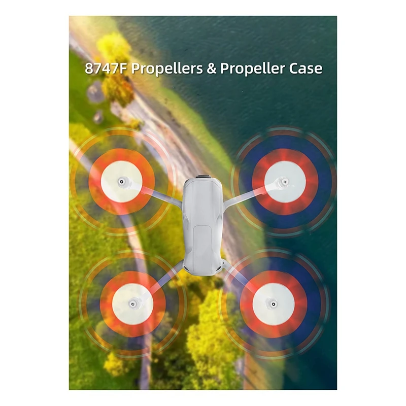 2 قطعة لـ DJI Air 3 المروحة 8747F الصامتة للحد من الضوضاء متعددة الوظائف المحمولة الإفراج السريع المجاذيف استبدال الفضة
