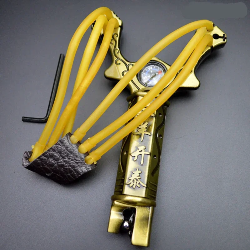 NEW Professional Slingshot Hunting Powerful Catapult Metal Hunter Aluminium Alloy Sling Shot with Powerful Rubber Band