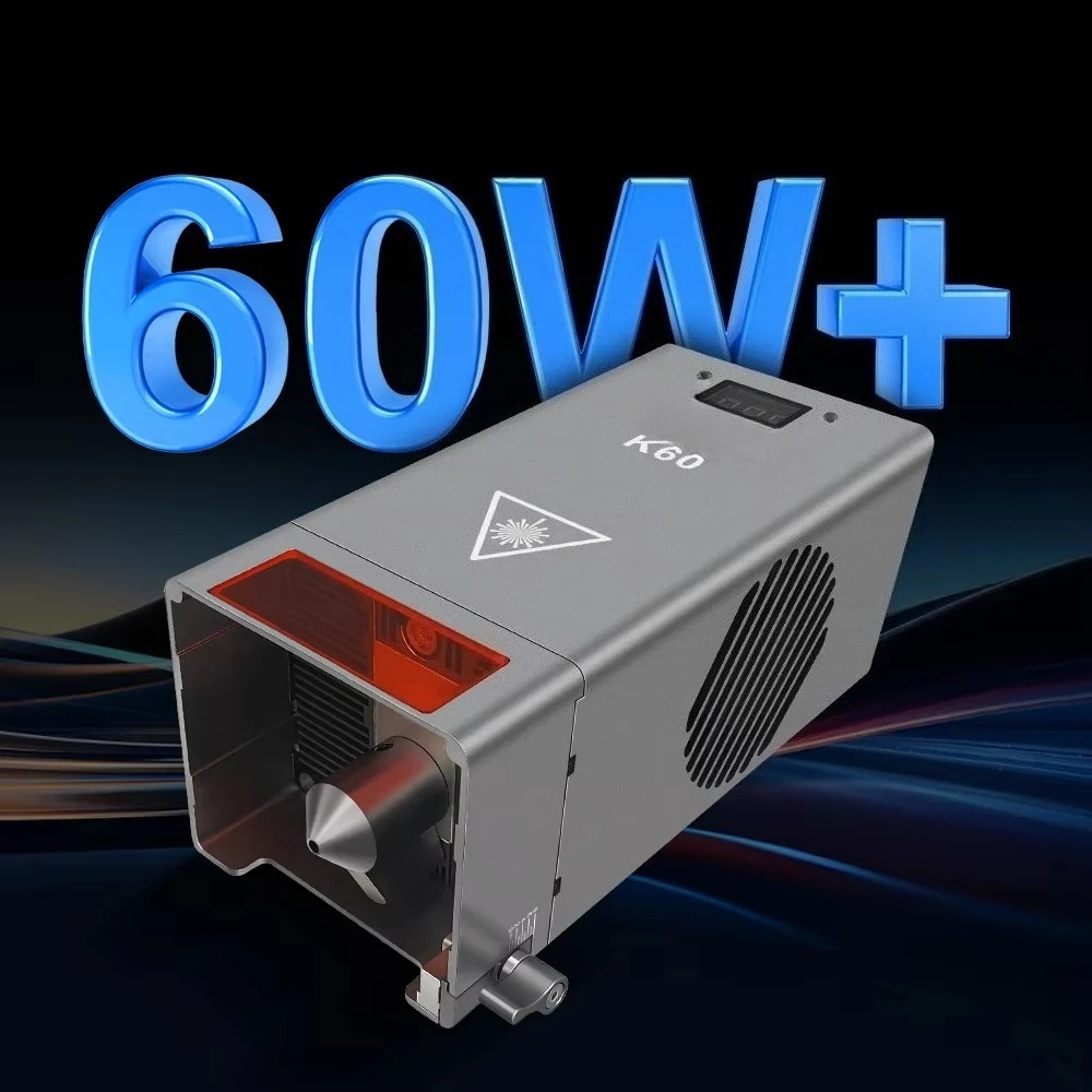 K60 High Power 60W 40W 20W Adjustable Laser Engraving Module with Air Assist for DIY Wood CNC Cutting Engraver Tools