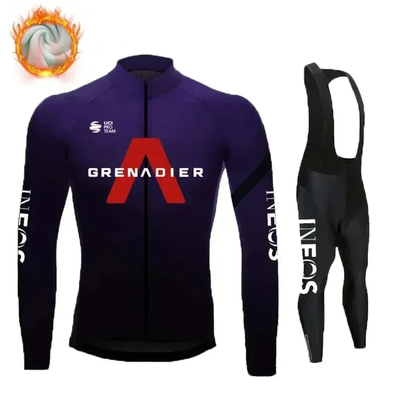 INEOS-Conjunto de Jersey de Ciclismo para hombre, Ropa térmica de lana, uniforme de carreras de bicicleta de montaña, Ropa para bicicleta de carretera, invierno, 2022