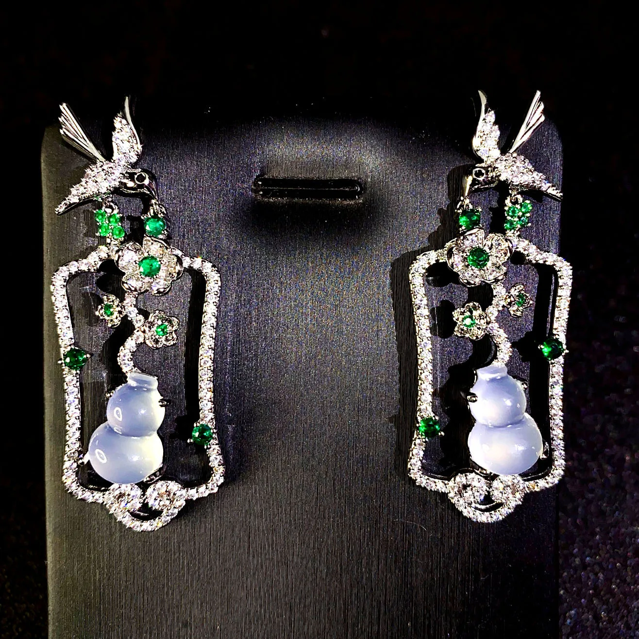 

New Bird of Prey Vintage Flower Earrings Chalcedony Light Luxury Ladies Zirconia Summer Jewellery Set Evening Prom Wedding E85