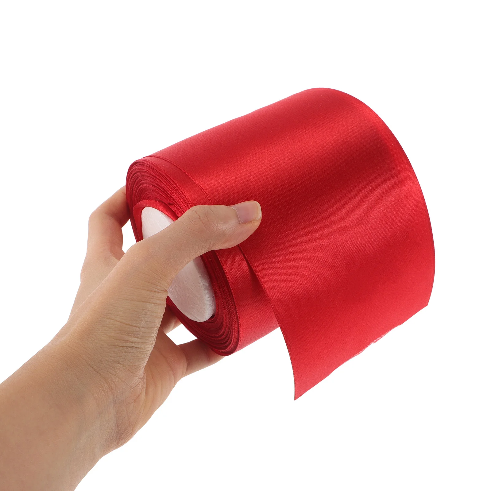 

1 Roll Bright Red Polyester Ribbon Smooth Finish Wedding Party Decoration Shower Floral Arrangement Craft Supplies Present