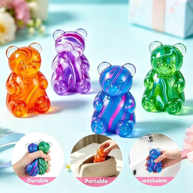 Rainbow Marbled Cube Egg Heart Bear Maltose Squishy Fidget Toy Slow Rebound Cute Random Surprise Stress Relief Fidget Toy Gift