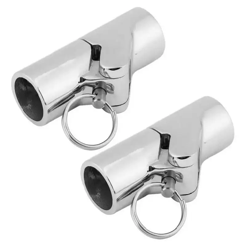 Boat Hardware Accessories Pole Railing Mast Canopy Stainless Steel Tube Pipe Folding Swivel Coupling Connector 22mm/25mm