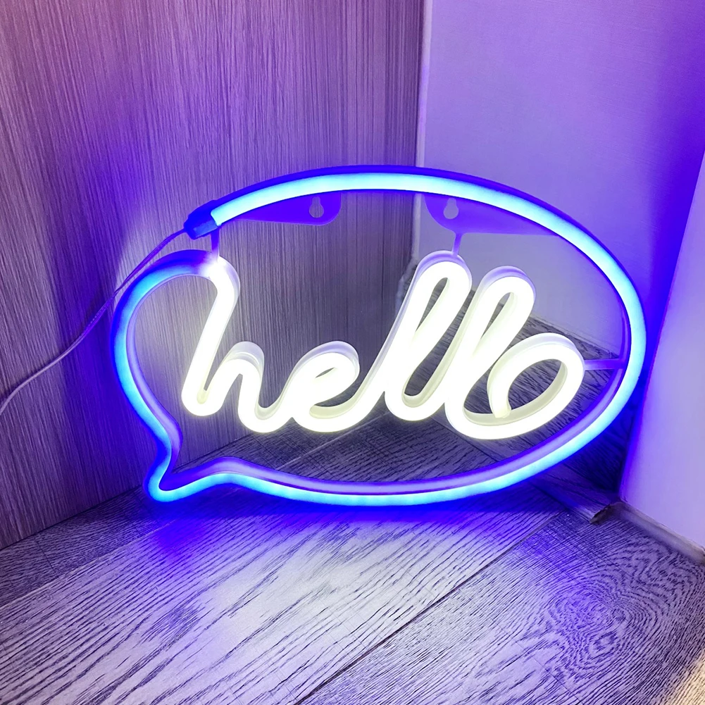 Hello Night Lights Led Neon Light Bedroom Decor Dorm Desk Lamp Table Led Light Lamp Neon Sign Room Decor Birthday Gift Christmas