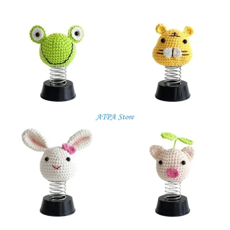 

U13C Knitted Animal Pattern Car Decoration Crochet Decors Car Ornament Wobble Figure