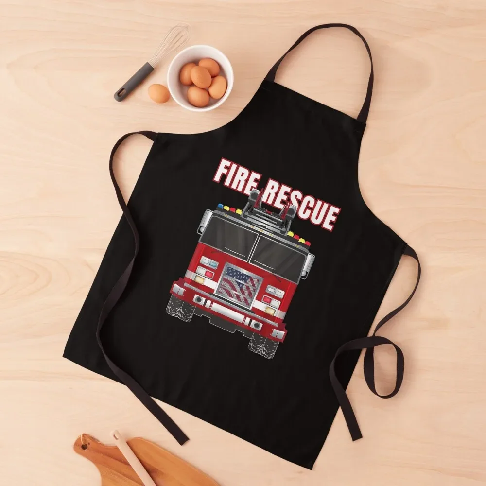 

American Fire Rescue Firefighter Department Truck Fireman Apron christmas Kitchen Man Nursing Apron