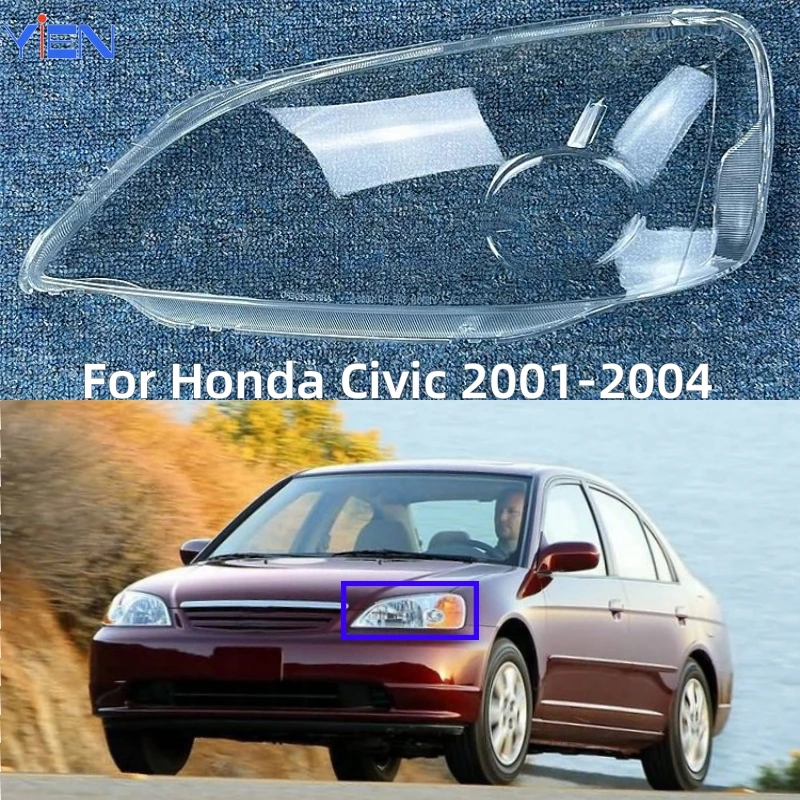 For Honda Civic 2001 2002 2003 2004 Car Accsesories Transparent PC Material Headlights Lens