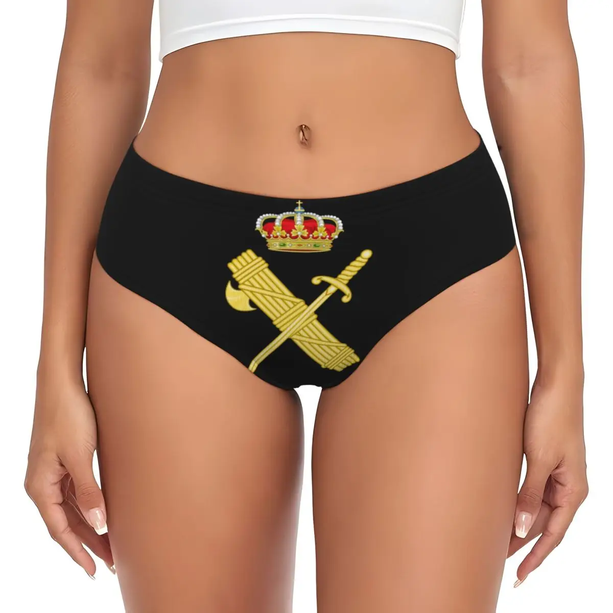 Custom Civil Guard Spain Spanish Briefs Underwear Women Stretch Comfortable Shorts Panties Brief Panties
