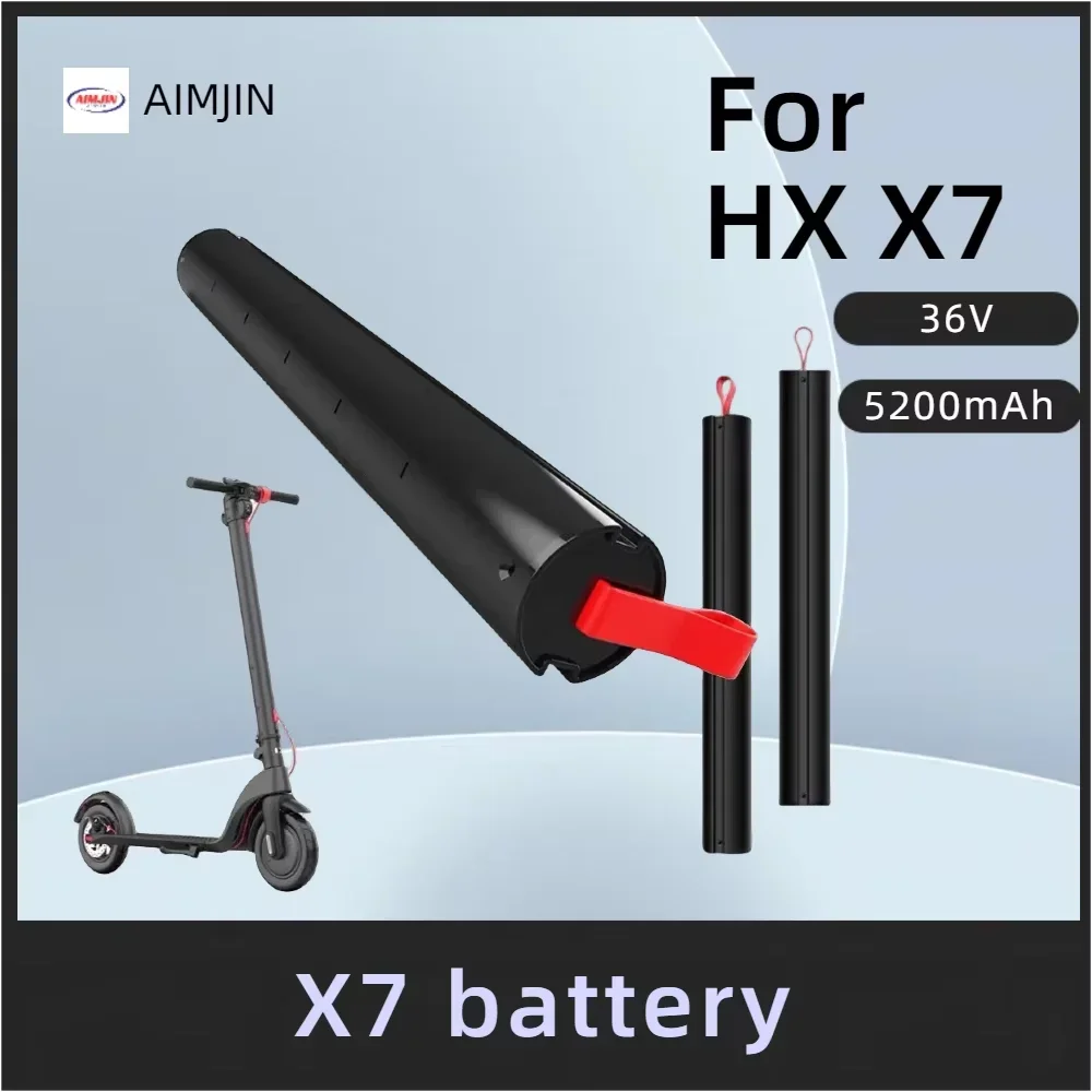 36V 5200mAH X7 สกู๊ตเตอร์เปลี่ยนแบตเตอรี่ลิเธียมแบบชาร์จไฟได้ 187Wh, HX สกู๊ตเตอร์แบตเตอรี่อุปกรณ์เสริม