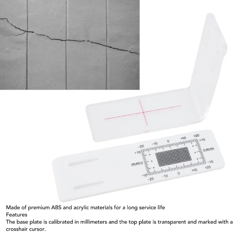 F5 Crack Monitor ABS Acrylic Accurate Standard Tell Tale Crack Gauge Monitor For Corner Record And Monitor Wall Deformation