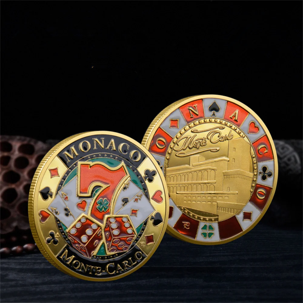 Lucky Coins Monaco Carlo Casino Limited Edition Gold Plated Coin Poker Card Guard Collection