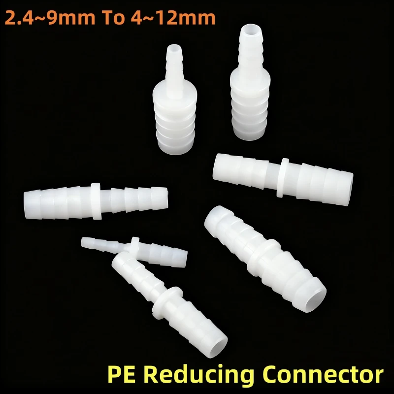 

3~50pcs 2.4~9mm To 4~12mm PE Plastic Pagoda Direct Connectors Aquarium Water Tank Air Pump Adapter Garden Irrigation Hose Joint