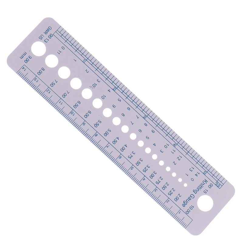 Knitting Accessories Needle Gauge Inch Sewing Ruler Tool CM 2-10mm Size Measure