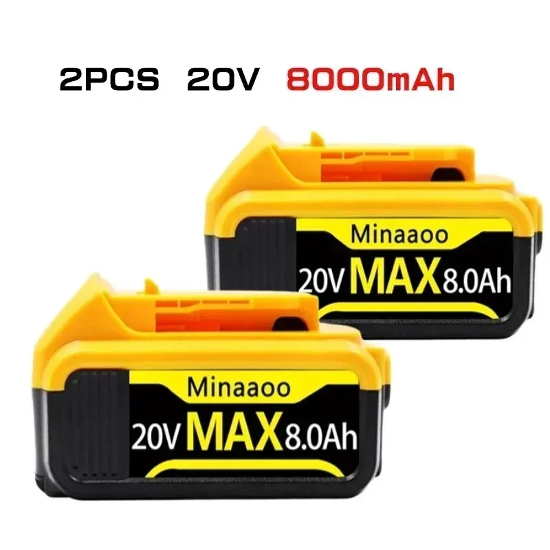 

20V 8000mAh Lithium rechargeable Battery MAX Charger For Dewalt DCB200 DCB180 DCB181 DCB182 DCB201 DCB205 Power Tool Battery