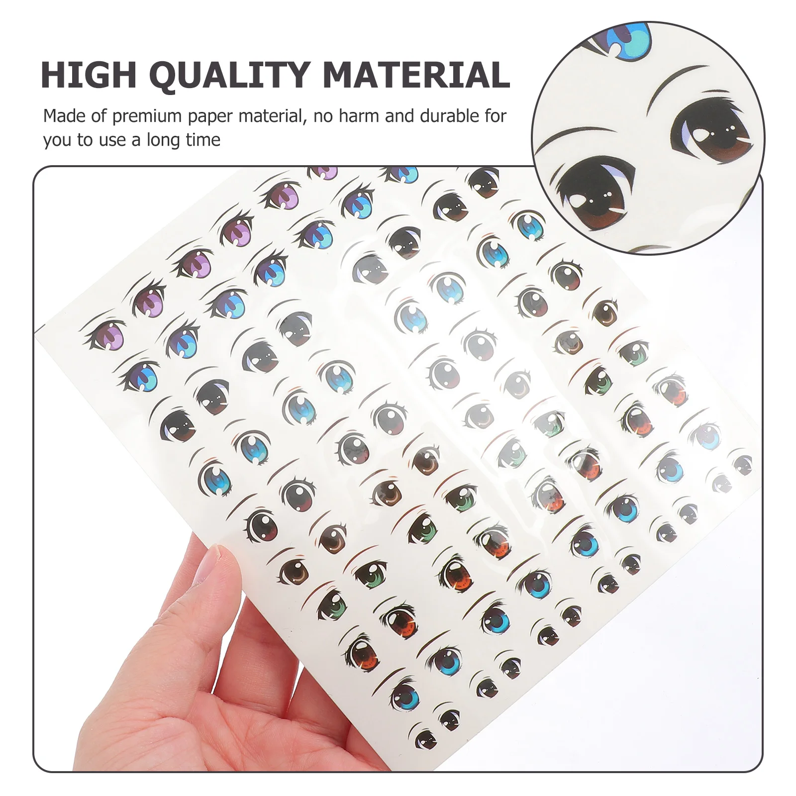Ogen stickers waterstickers: 8 vellen klei gezicht stickers dierenbeeldje make-up stickers diy accessoires klei