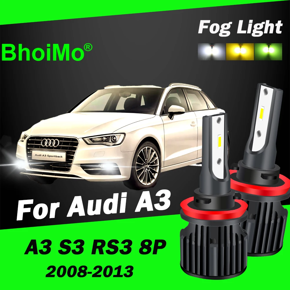 

BhoiMo For Audi A3 S3 RS3 8P Front Fog Light Led Bulb 2008 - 2013 2009 2010 2011 2012 Lamp Auto Car