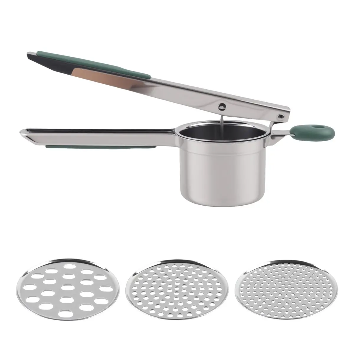 DT38 Potato Ricer 15 Oz with 3 Interchangeable Discs Manual Mash Potato Masher Stainless Steel Kitchen Tool Maker Blender