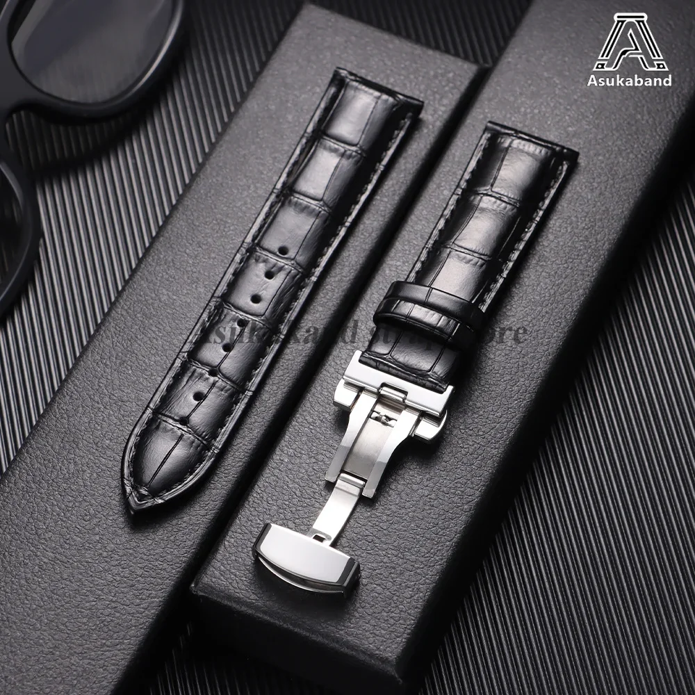 Echtes Leder-Uhrenarmband 18mm 20mm 22mm 24mm für Omega für Seiko Vintage Leder 14/18/19/21mm Herren Schmetterlingsverschluss Uhrenarmband – Detail 12