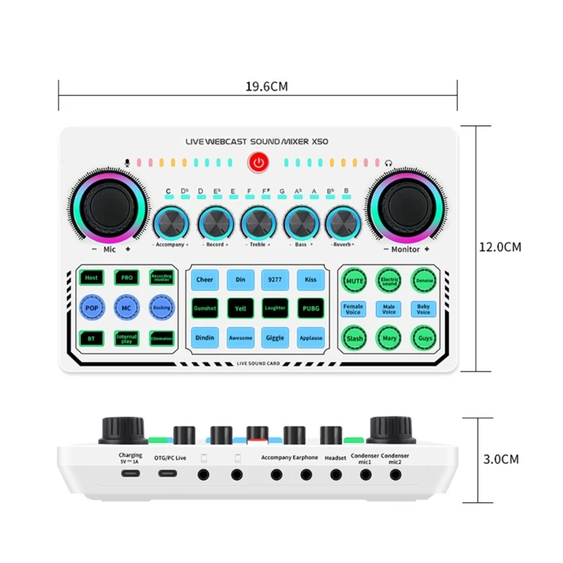 المهنية لايف كارت الصوت الحد من الضوضاء مجلس الصوت جهاز دمج صوتي مجلس الإضاءة تأثير لايف كارت الصوت مغير الصوت