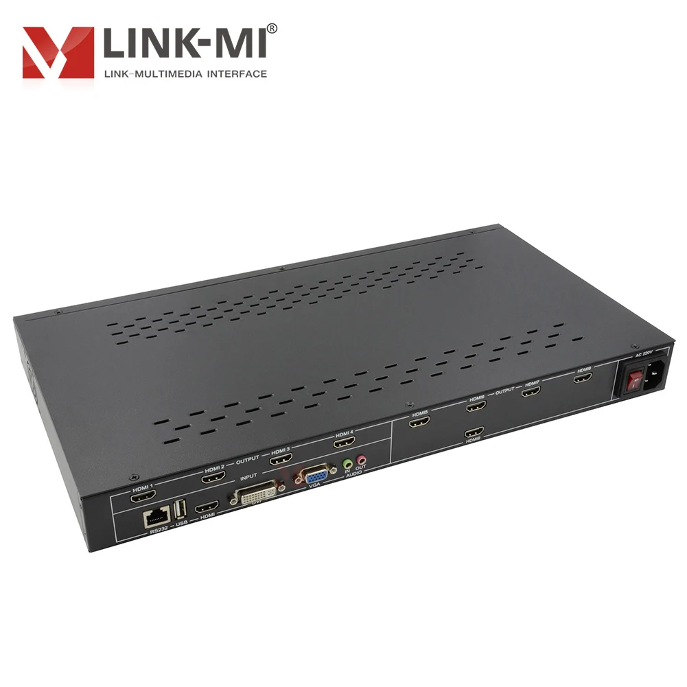 Controlador de parede de vídeo 3x3 4K HDMI Switcher Processador de exibição multitela para fotos, MP3, suporte para controle remoto RS232/IR