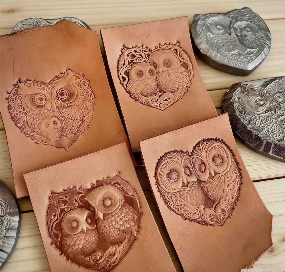 

3D-штамп для тиснения кожи в виде совы, инструмент для формовки кожи из алюминиевого сплава, пресс-форма для вырезания, материал для прессования кожи