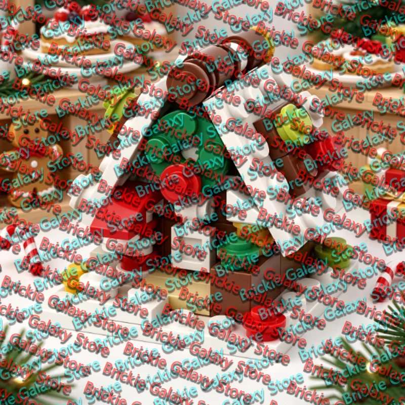 QWERT City Street View Model MOC Building Bricks Winter Gingerbread House Modular Technology Toys Suit Display Christmas Gift