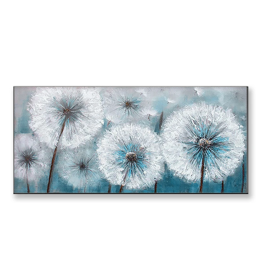 

Free Shipping Abstract dandelion Blue Background Wall Art Picture For Interior Decor Hanging Picture For Living Room Bedroom