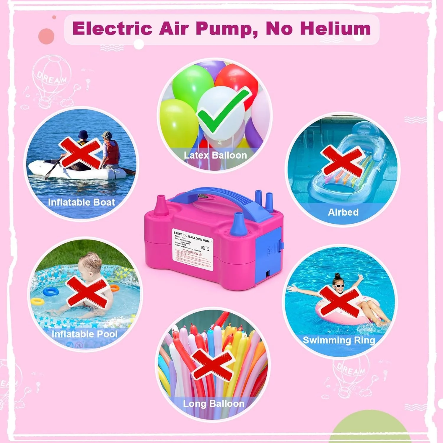 Electric Balloon Blowing Machine Charging Pump Double Hole Automatic Balloon Blowing Machine Wedding Room Balloon Blowing Tool