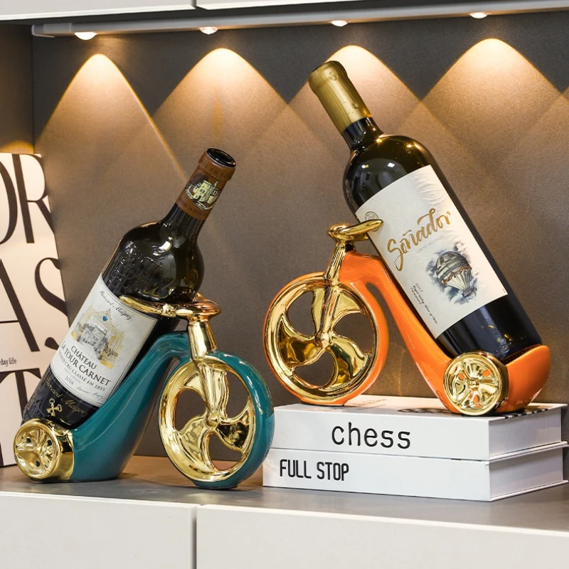 

Crack-Proof Ceramic Wine Holder Minimalist - High-Temperature Glazed Art Piece for Red/White/Champagne Bottles Display