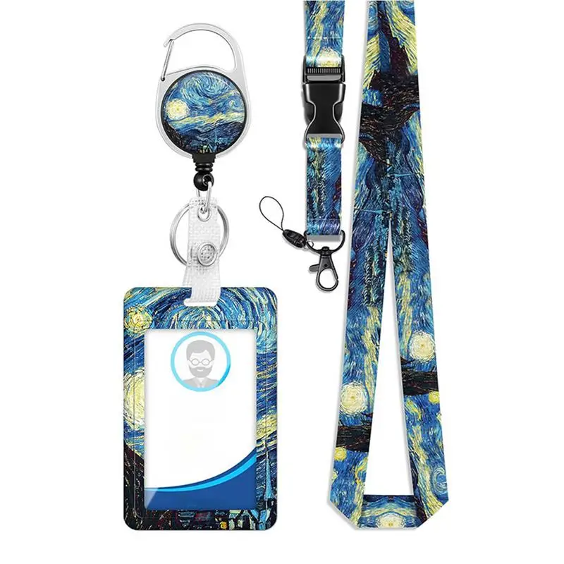 ID Badge Holder with Lanyard Retractable ID Badge Holders Retractable Access Card Carabiner Clip for Nurse Teacher Name Tag