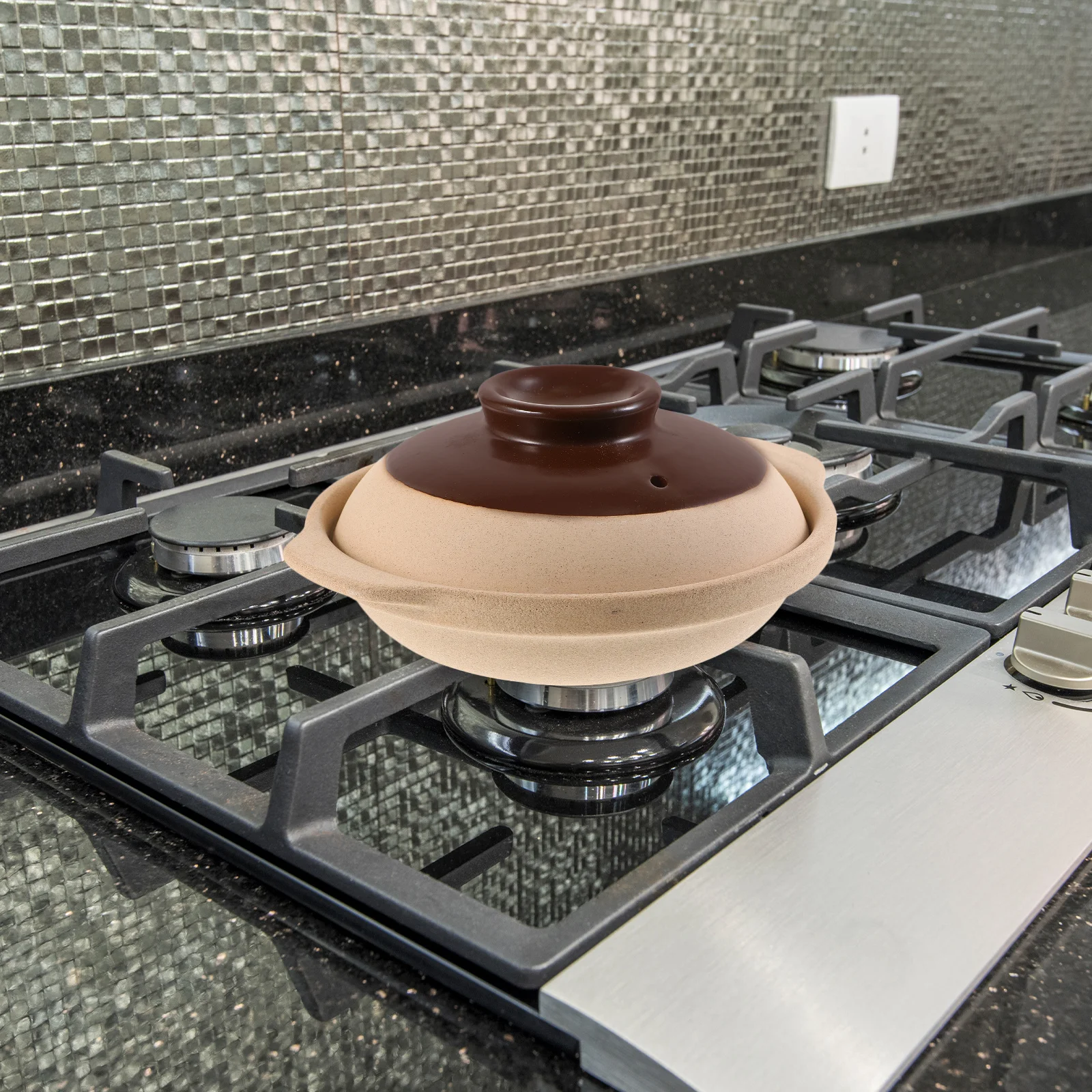 

1Pcs Small Casserole Pot Ceramic Kitchenware Non-Slip Handle High Temperature Resistant for Home Stove Food Stew Soup Rice