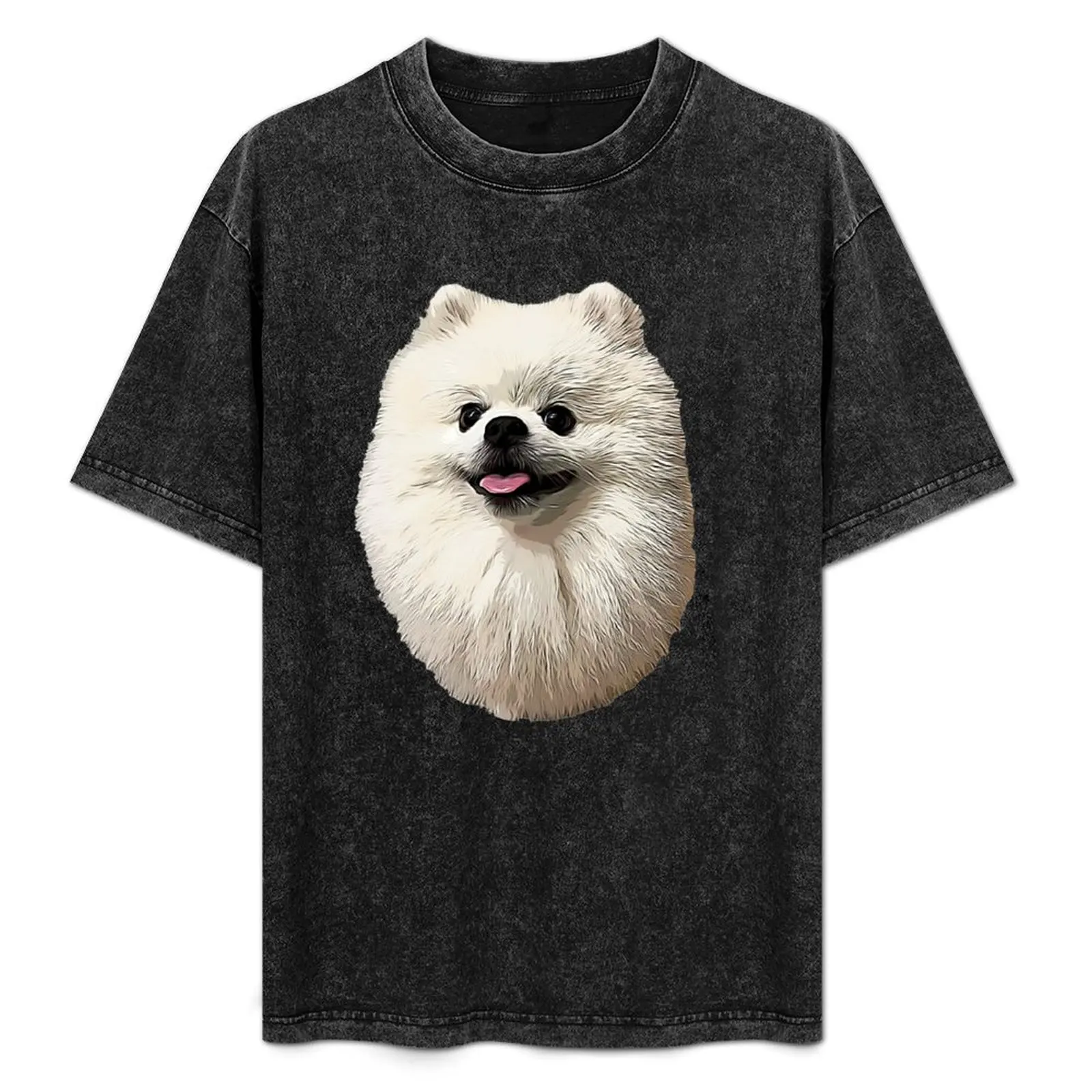 Pomeranian Cute White Puppy Dog T-Shirt Running Performance Short Sleeve Tee