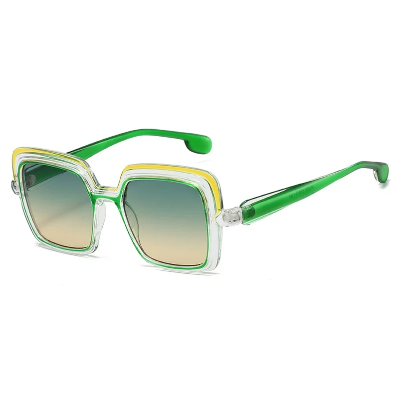 

New Luxury Color Matching Colorful Gradient Square Women Sunglasses 2025 Retro Brand Design Personality Trend Men Glasses UV400