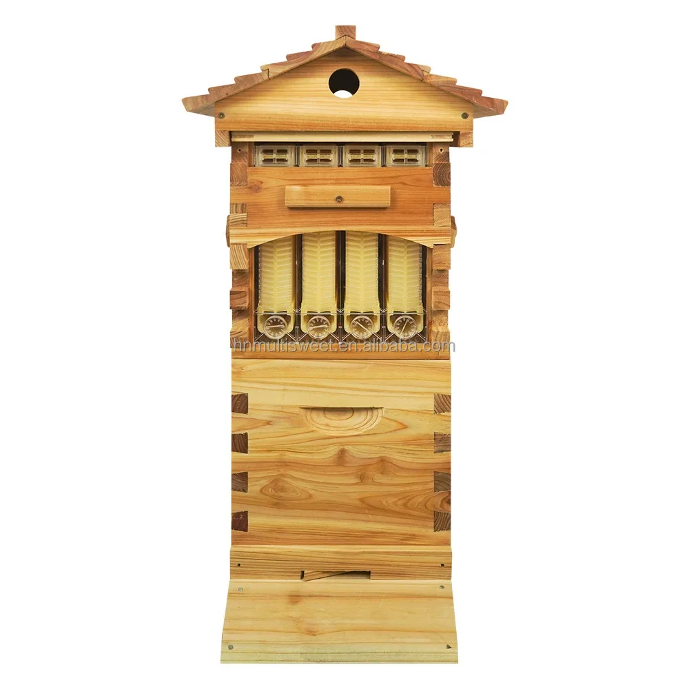 Multi Sweet Beekeeping 4 Frames Automatic Bee House Wooden Beehive Flowing Honey Hive