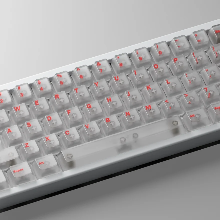 Fog transparent keycap white ventilation five sides Fog transparent original height red black suitable