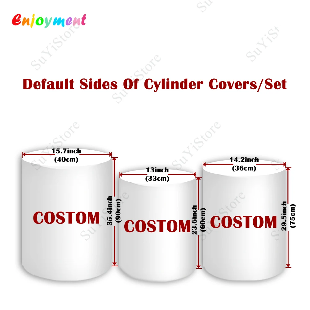Enjoyment Party Photo Backdrop Kids Birthday Party Decoration Circle Background Cylinder Covers Vinyl Polyester Party Supplies