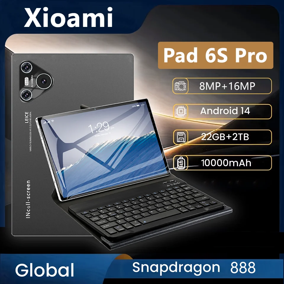 기존 Xioami Pad 6S Pro 태블릿 안드로이드 14 22GB + 2T 태블릿 PC Snapdragon888 10.1 인치 태블릿 10000mAh 5G 듀얼 SIM 카드 글로벌 