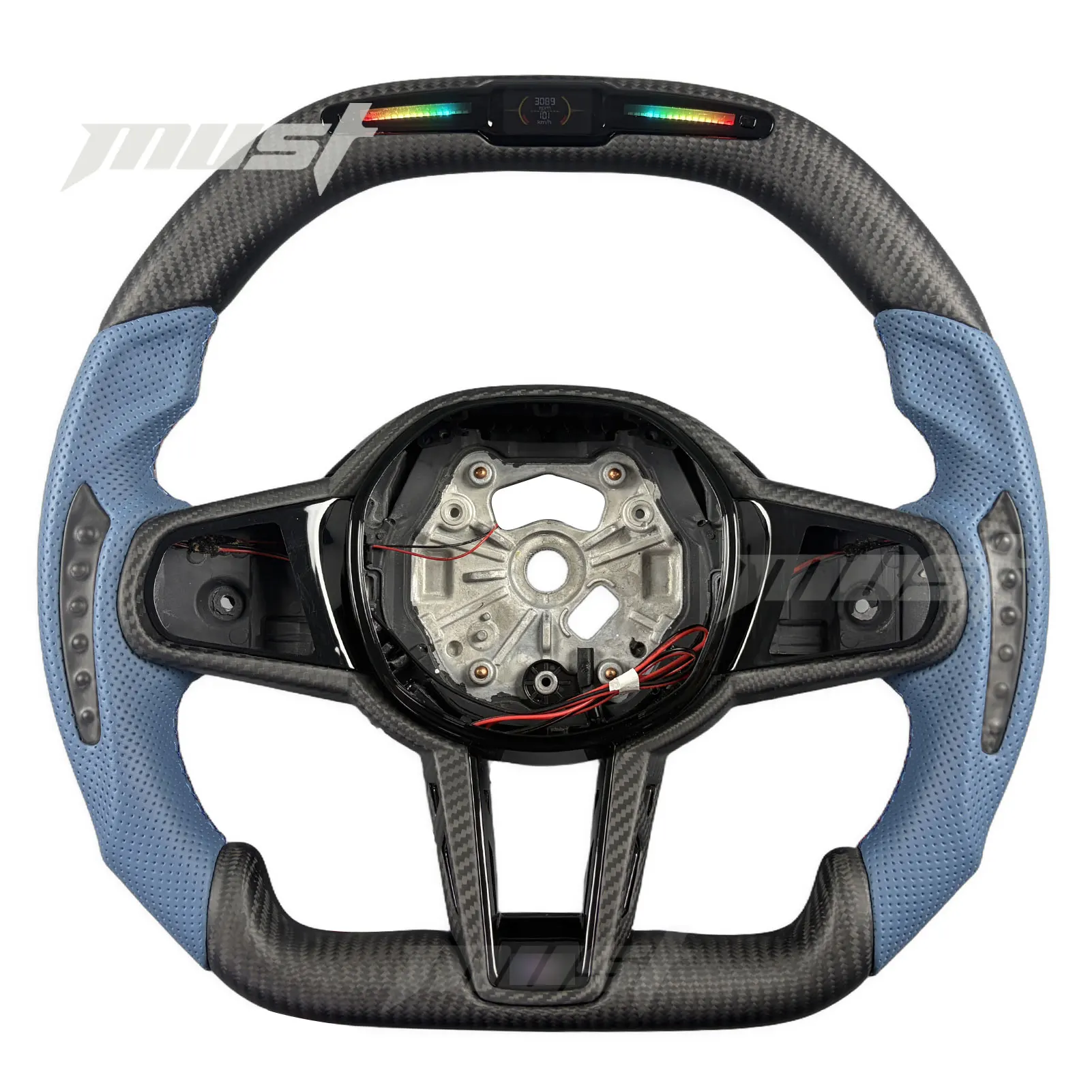 Custom LED Matte Carbon Fiber Steering Wheel for BMW G20 G30 G80 G05 G01 X5 X3 X4 Z4 M3 M4 M5 M8 330i 340i 440i 550i 2017-2026
