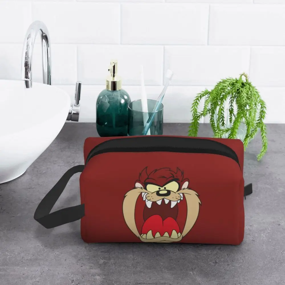 

2025 New style Custom Tasmanian Devil Travel Cosmetic Bag Women Taz Cartoon Anime Toiletry Makeup Organizer Ladies Beauty Storag